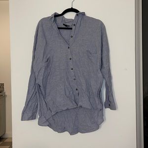 Blue Linen Button Up Shirt